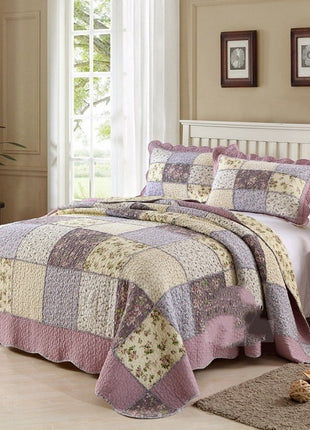 Washed Pure Cotton Thickened Non-slip Pure Cotton Quilt Three-piece Set