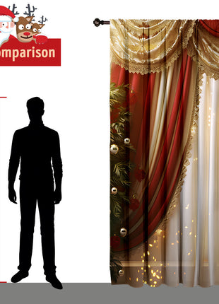 2PCs Christmas Curtain 3D Digital Printing