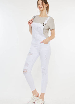 Kancan Distressed Skinny Denim Overalls - MimiStylez
