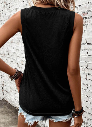 V-Neck Wide Strap Tank - MimiStylez