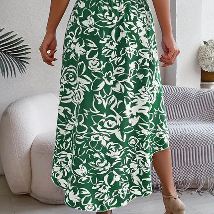 High-Low Printed High Waist Skirt - MimiStylez