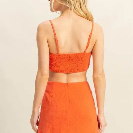 HYFVE Ruched Bra Top and Mini Skirt Set - MimiStylez