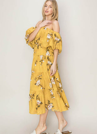 HYFVE Floral Puff Sleeve Tiered Dress - MimiStylez