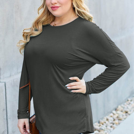 Basic Bae Full Size Round Neck Dropped Shoulder T-Shirt - MimiStylez