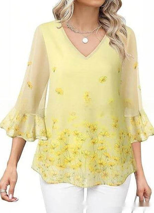 Women's Casual Top Pleated Sleeve - MimiStylez