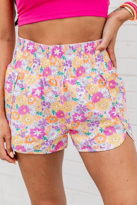 Printed High Waist Shorts - MimiStylez