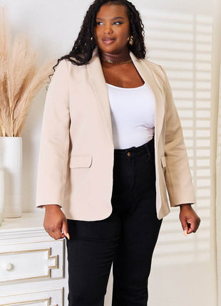 Shawl Collar Long Sleeve Blazer - MimiStylez