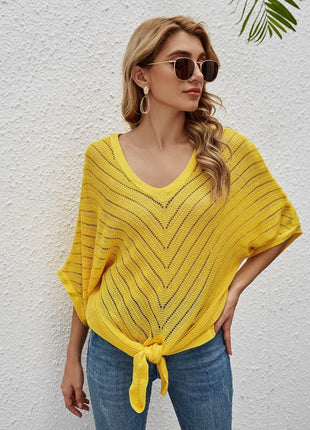 Openwork Batwing Sleeve Cover-Up - MimiStylez