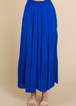 Culture Code Full Size Frill Ruched Midi Skirt - MimiStylez