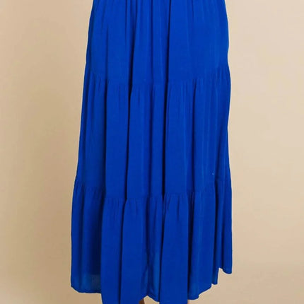 Culture Code Full Size Frill Ruched Midi Skirt - MimiStylez