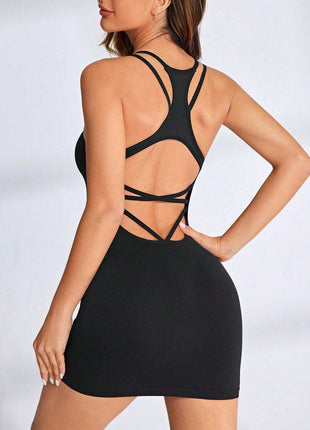 Crisscross Scoop Neck Active Dress - MimiStylez