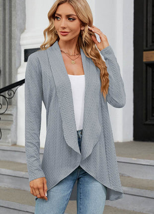 Open Front Long Sleeve Cardigan - MimiStylez
