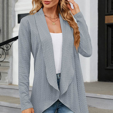 Open Front Long Sleeve Cardigan - MimiStylez
