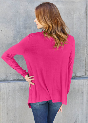 Basic Bae Full Size Open Front Long Sleeve Cardigan - MimiStylez