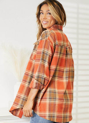 Plaid Dropped Shoulder Shirt - MimiStylez