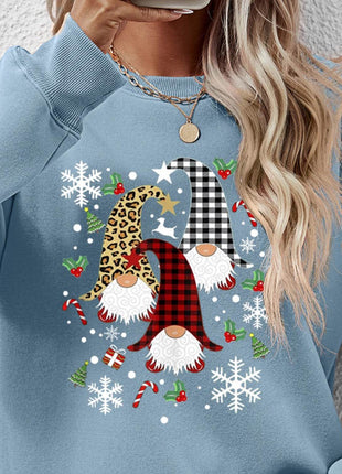 Faceless Gnomes Graphic Drop Shoulder Sweatshirt - MimiStylez