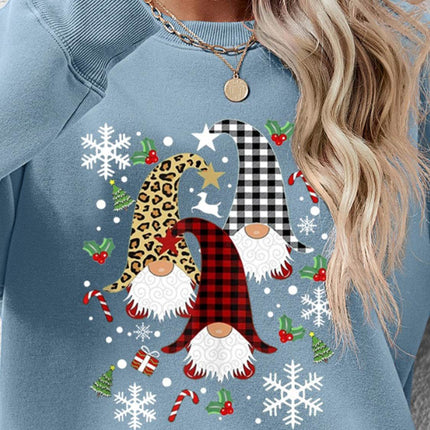 Faceless Gnomes Graphic Drop Shoulder Sweatshirt - MimiStylez