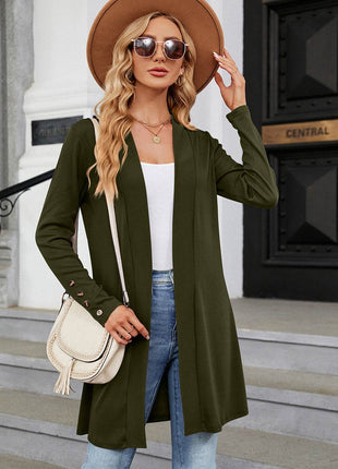 Open Front Long Sleeve Cardigan - MimiStylez