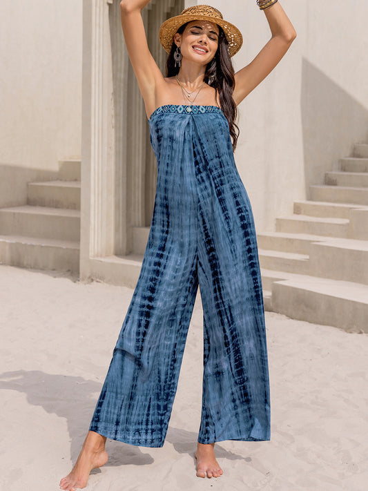 Tied Tube Wide Leg Jumpsuit