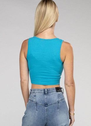 Cotton Square Neck Cropped Cami Top - MimiStylez