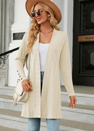 Open Front Long Sleeve Cardigan - MimiStylez