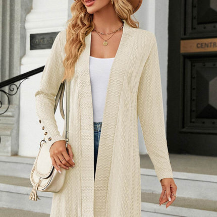 Open Front Long Sleeve Cardigan - MimiStylez