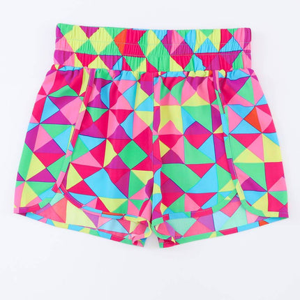 Color Block Elastic Waist Shorts - MimiStylez