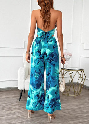 Devine Printed Halter Neck Top and Pants Set - MimiStylez