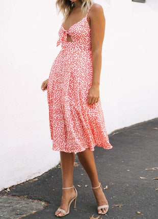 Cutout Smocked Sweetheart Neck Cami Dress - MimiStylez