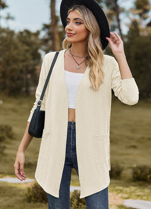 Open Front Long Sleeve Cardigan - MimiStylez