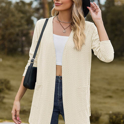 Open Front Long Sleeve Cardigan - MimiStylez