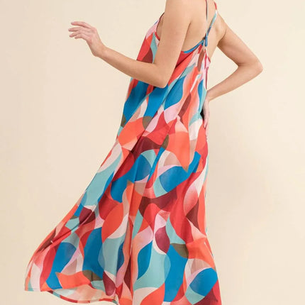 And the Why Printed Crisscross Back Cami Dress - MimiStylez