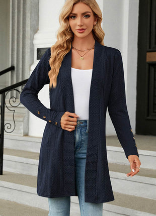 Open Front Long Sleeve Cardigan - MimiStylez