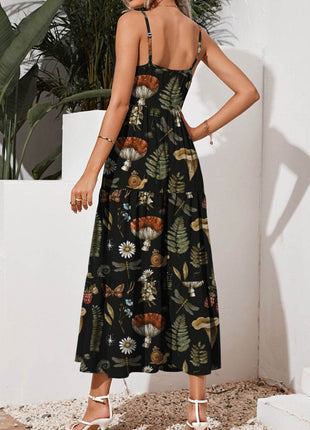 Tiered Printed Square Neck Cami Dress - MimiStylez