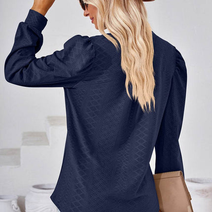 Notched Long Sleeve T-Shirt - MimiStylez