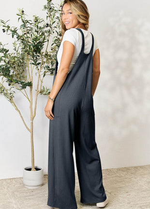 Double Take Full Size Wide Strap Overall with Pockets - MimiStylez