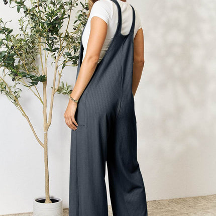Double Take Full Size Wide Strap Overall with Pockets - MimiStylez
