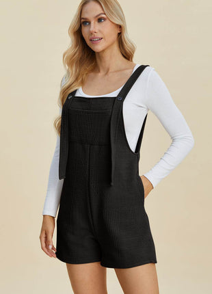 Double Take Full Size Texture Sleeveless Romper - MimiStylez