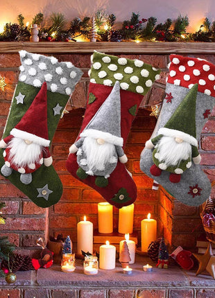 Christmas Decorative Supplies Lambswool Three-dimensional Christmas Socks