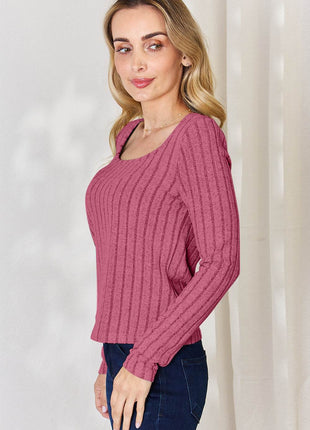 Basic Bae Full Size Ribbed Long Sleeve T-Shirt - MimiStylez