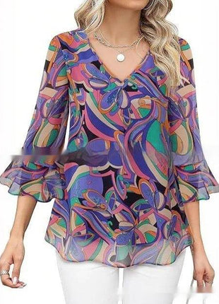 Women's Casual Top Pleated Sleeve - MimiStylez