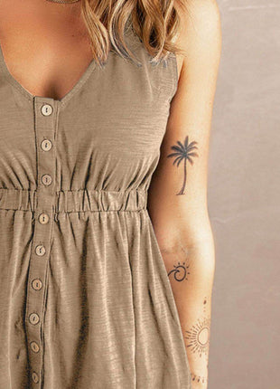 Sleeveless Button Down Mini Magic Dress - MimiStylez