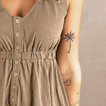 Sleeveless Button Down Mini Magic Dress - MimiStylez