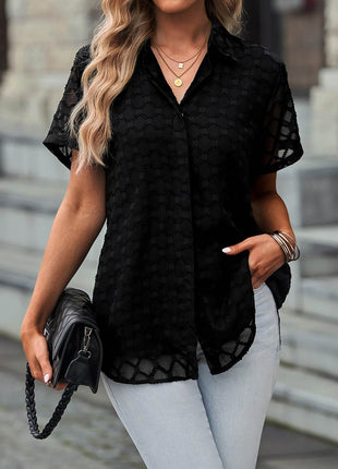 Button Up Short Sleeve Shirt - MimiStylez