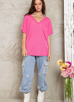 POL V-Neck Short Sleeve T-Shirt - MimiStylez