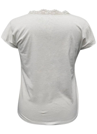 Full Size Lace Detail V-Neck Short Sleeve Blouse - MimiStylez