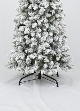 3 Pcs Flocked Artificial Christmas Tree Set With Lights, 4ft 5ft 6ft Christmas Tree Set