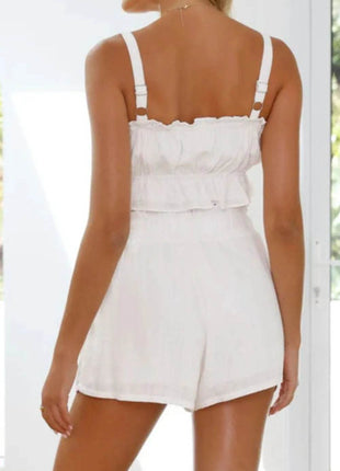 Ruffled Square Neck Cami and Shorts Set - MimiStylez