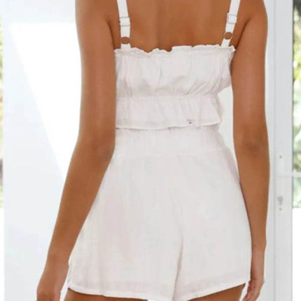 Ruffled Square Neck Cami and Shorts Set - MimiStylez