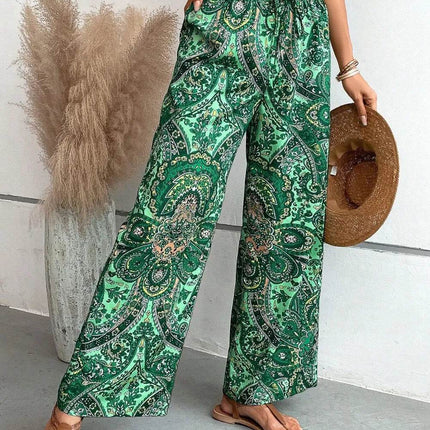 Printed Wide Leg Pants - MimiStylez